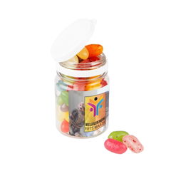 Transparant kunststof potje met snoep 90 ml