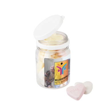 Transparent plastic jar with candy 90 ml - Transparent
