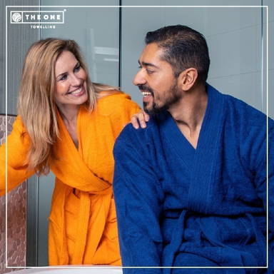 Bademantel ohne Kapuze | 340 g/m2 - Aqua Azur