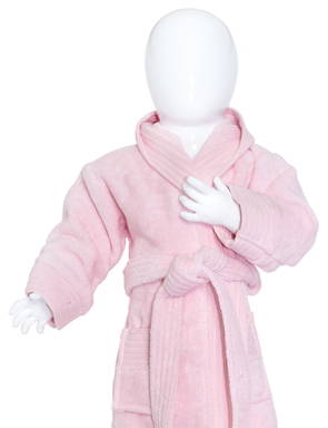 Peignoir bébé avec capuche | 340 g/m2 - Light pink