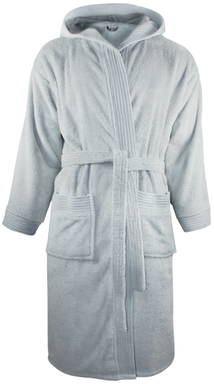 Hooded bathrobe | 340 g/m2 - Silver grey