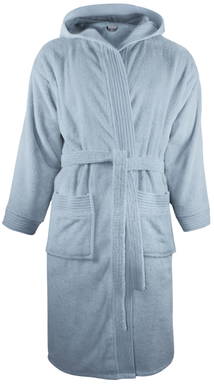 Hooded bathrobe | 340 g/m2 - Light blue