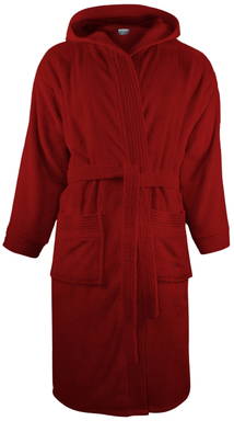 Hooded bathrobe | 340 g/m2 - Burgundy