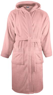 Hooded bathrobe | 340 g/m2 - Salmon