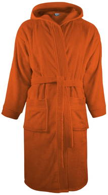 Hooded bathrobe | 340 g/m2 - Terra spice