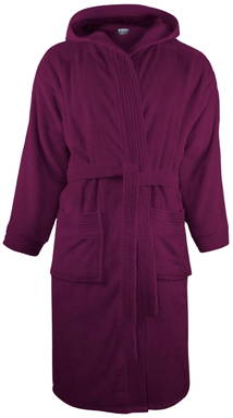 Hooded bathrobe | 340 g/m2 - Plum