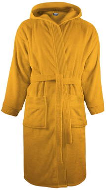 Hooded bathrobe | 340 g/m2 - Golden yellow