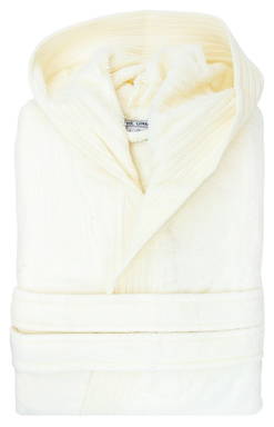 Velour Hooded Robe | 450 gsm - Ivory cream