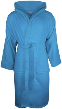 Velour Hooded Robe | 450 gsm - Aqua azure