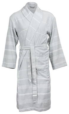 Peignoir Hamam | 160 g/m2 - Gris clair/blanc