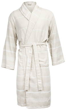 Peignoir Hamam | 160 g/m2 - Beige/blanc
