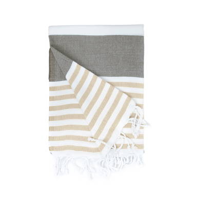 Hamam-Tuch Marine | 100 x 180 cm | 150 g/m2 - Braun/cremefarben