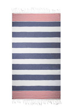 Hamam-Tuch Marine | 100 x 180 cm | 150 g/m2 - Marineblau/Rot