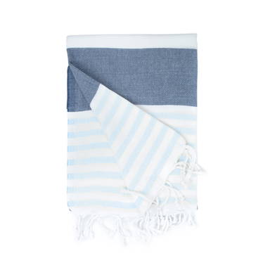 Hamam-Tuch Marine | 100 x 180 cm | 150 g/m2 - Marineblau/Hellblau
