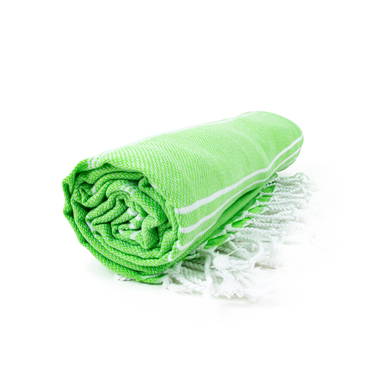 Basic hammam towel | 100 x 180 cm | 150 g/m2 - Lime green/white