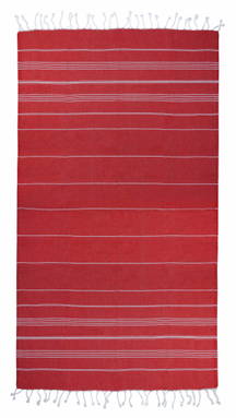 Basic hammam towel | 100 x 180 cm | 150 g/m2 - Red/white