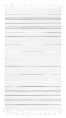 Basic hammam towel | 100 x 180 cm | 150 g/m2 - White/grey