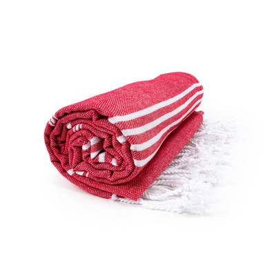 Basic hammam towel | 100 x 180 cm | 150 g/m2 - Red/white