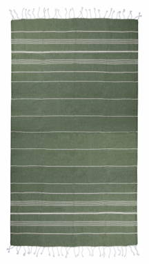 Basic hammam towel | 100 x 180 cm | 150 g/m2 - Olive green/white