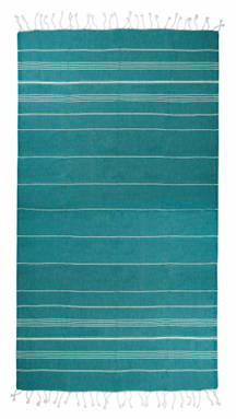 Basic hammam towel | 100 x 180 cm | 150 g/m2 - Petrol/white