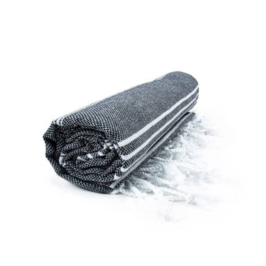 Basic hammam towel | 100 x 180 cm | 150 g/m2 - Black/white