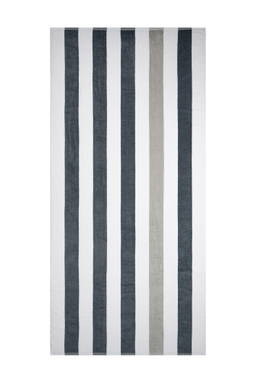 Drap de plage rayé | 90 x 190 cm | 550 gr/m2 - Anthracite/gris clair