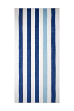 Drap de plage rayé | 90 x 190 cm | 550 gr/m2 - Bleu marine/bleu clair