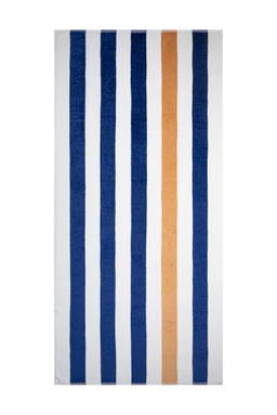 Drap de plage rayé | 90 x 190 cm | 550 gr/m2 - Bleu marine/or