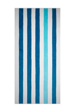 Drap de plage rayé | 90 x 190 cm | 550 gr/m2 - Pétrole/menthe