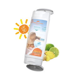 Duopack tube zonnebrancrème en douchegel gember-limoen | factor 50 voor gevoelige huid | 2 x 50 ml in 1 tube