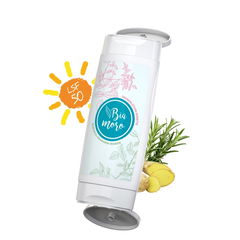 Duopack tube zonnebrancrème en douchegel rozemarijn-gember | factor 50 voor gevoelige huid | 2 x 50 ml in 1 tube
