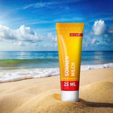 Crème solaire en tube avec bouchon à vis | indice 30 | 25 ml | couleur unie - Standard
