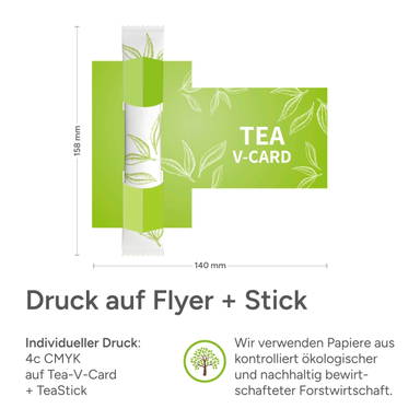 Theestick voor 1 kop thee met kaart - Tea-v-card