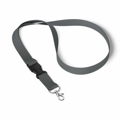 Polyester lanyard with buckle - Charcoal gray