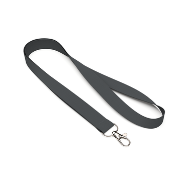 Polyester-Lanyard aus recycelten PET-Flaschen - Holzkohlegrau