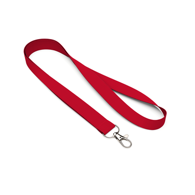 Polyester-Lanyard aus recycelten PET-Flaschen - Mittel Karmesinrot