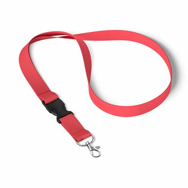 Polyester lanyard van gerecycelde petflessen met buckle - Helder rood c