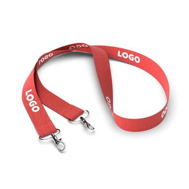 Polyester lanyard with 2 hooks - Bright red c