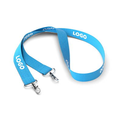 Polyester lanyard with 2 hooks - Process blue c