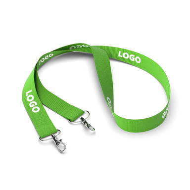 Polyester lanyard with 2 hooks - Lime green