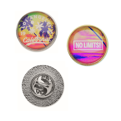 Ronde metalen pin met doming