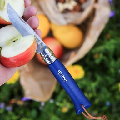 Opinel Colorama No 08 zakmes in een  riemetui