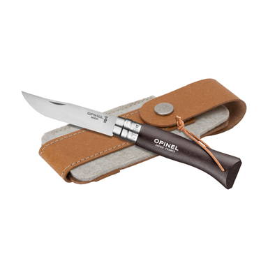 Opinel Colorama No 08 zakmes in een  riemetui