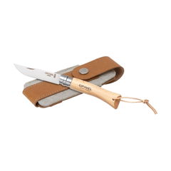 Opinel Inox No 07 zakmes in een riemetui