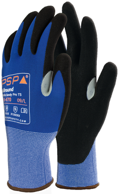 PSP Allround Nitrile Sandy Pro TS Work Glove - Blue / black