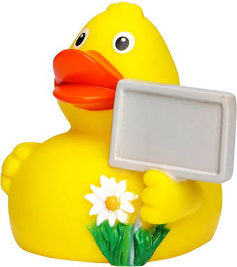 Badeente mit Stadtschild - Gelb/orange