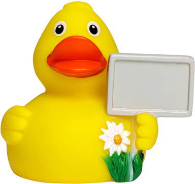 Badeente mit Stadtschild - Gelb/orange