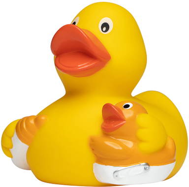 Badeente mit Baby - Mehrfarbig
