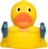 Weightlifter rubber duck - Multicoloured