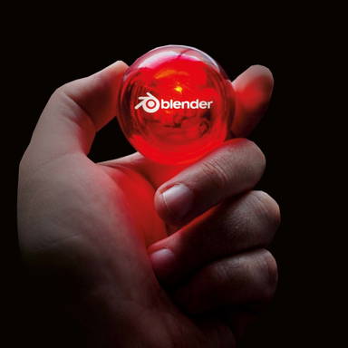 Flummi mit Licht 49 mm - Rot